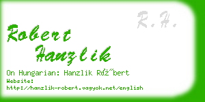 robert hanzlik business card